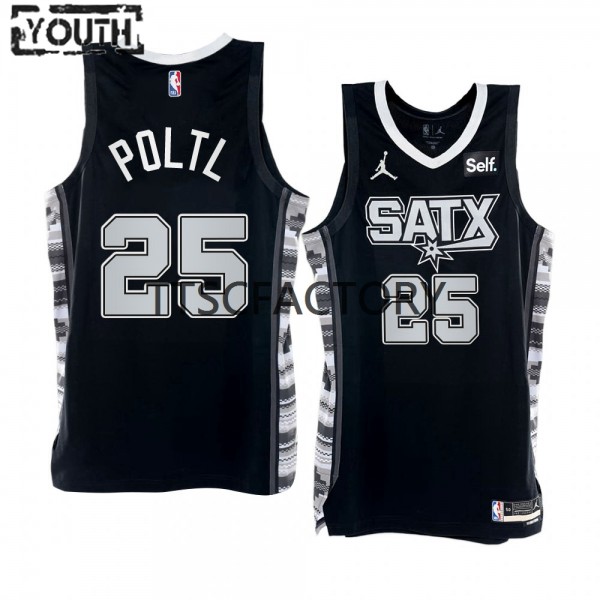 San Antonio Spurs Trikot Jakob Poeltl 25 Nike 2022-23 Statement Edition Schwarz Swingman - Kinder San Antonio Spurs Trikot Jakob Poeltl 25 Nike 2022-23 Statement Edition Schwarz Swingman - Kinder